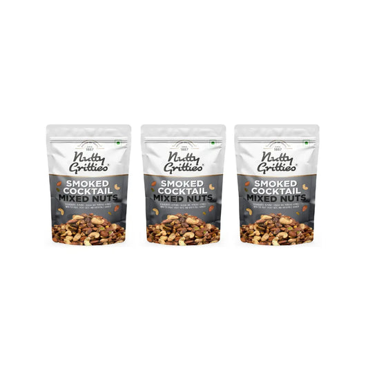 Nutty Gritties Premium Smoked Cocktail Mixed Nuts 200g (Pack of 3) 