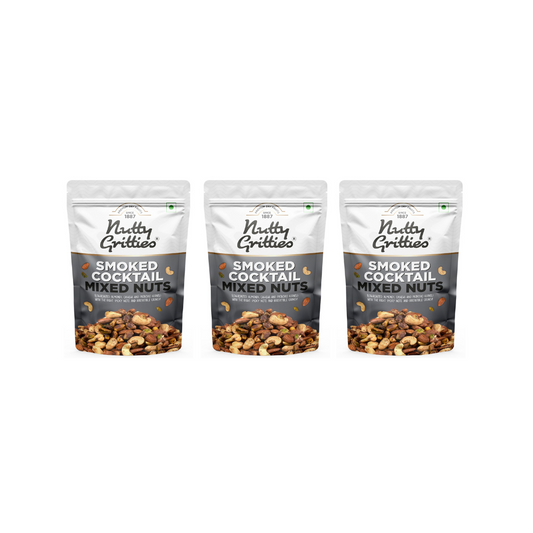 Nutty Gritties Premium Smoked Cocktail Mixed Nuts 200g (Pack of 3) 
