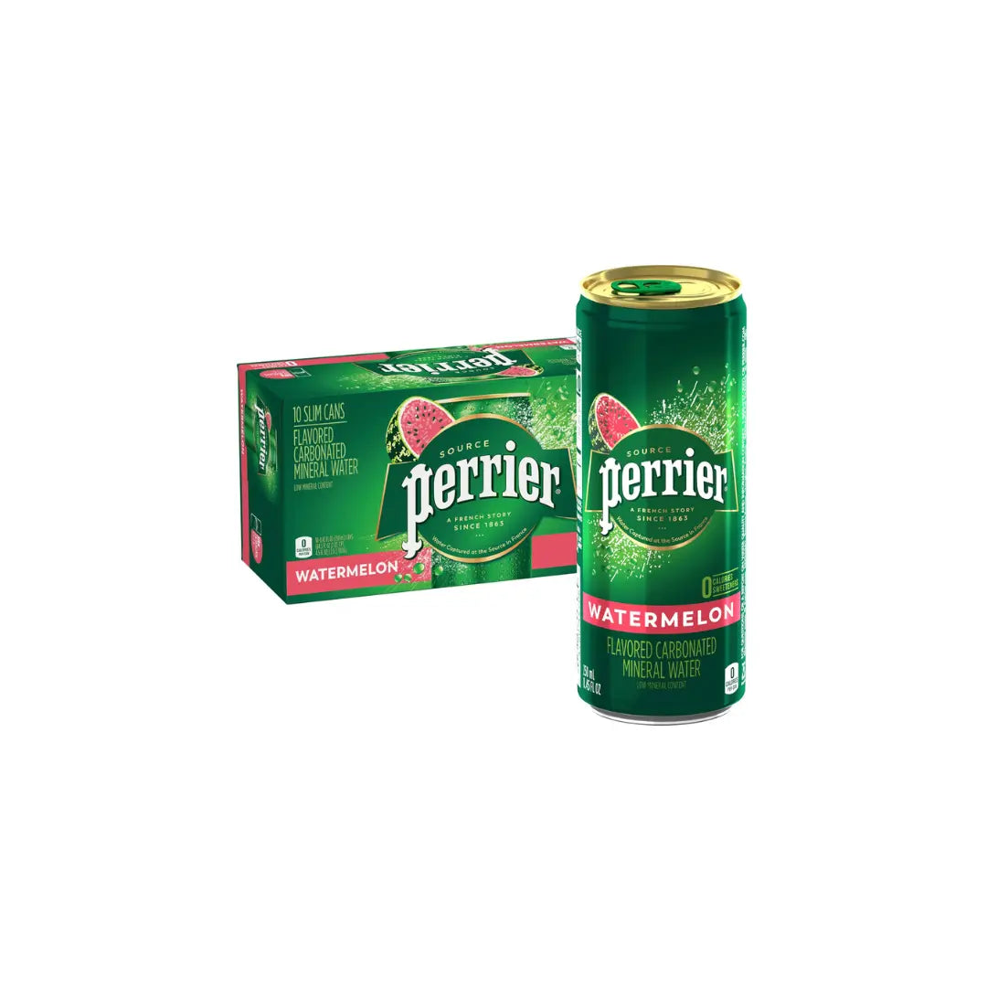 Perrier Watermelon Flavored Carbonated Mineral Water 250ml (Pack of 24