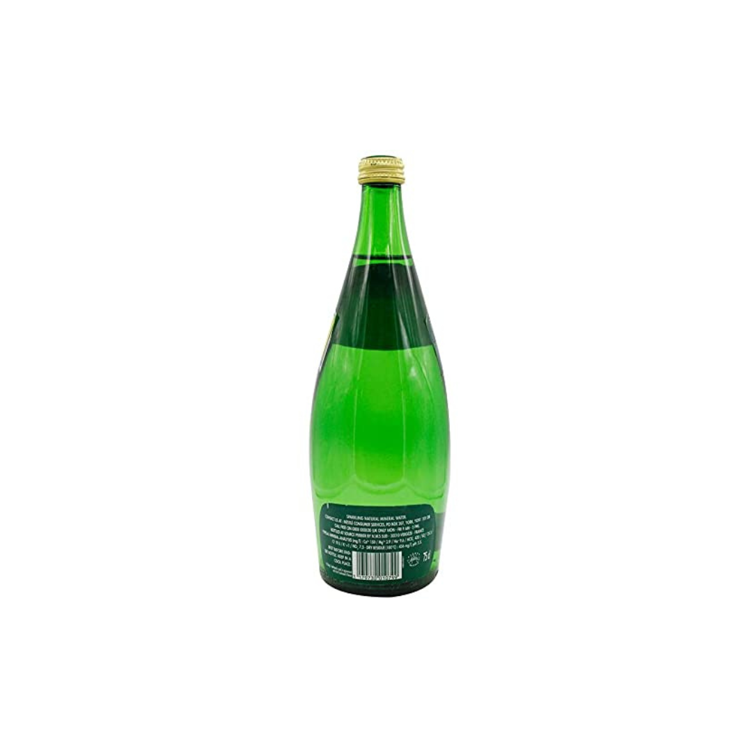 Perrier Sparkling Water Glass Bottles – 750ml Pack of 6