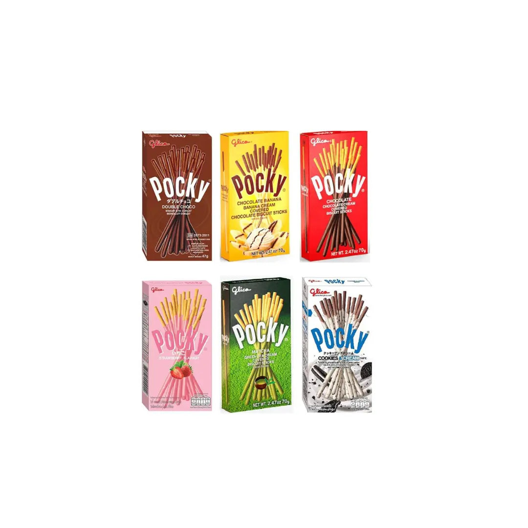 Pocky Biscuit Stick 6 Flavor Variety Pack (Pack of 12)