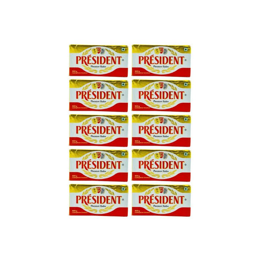 President Unsalted Butter 500gm (Pack of 10)