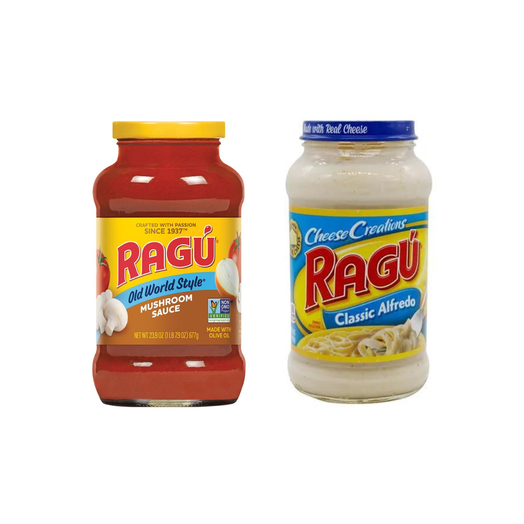 Ragu Mushroom Pasta Sauce, 680g, Product of USA + Ragu Classic Alfredo Sauce 453gm (Combo Pack)