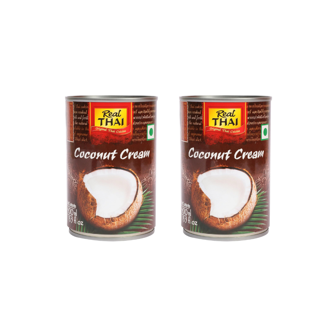 Real Thai Coconut Cream 400ml (PACK OF 2)