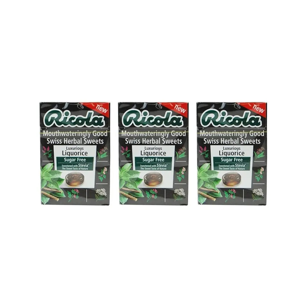 Ricola Sugar Free Liquorice Drops 45g (Pack Of 3)