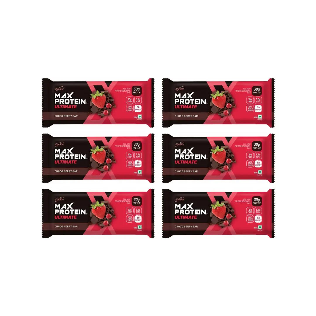 RiteBite Max Protein Ultimate Choco Berry Bar 100g (Pack Of 6)