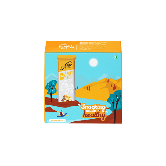 RiteBite Max Protein 4g Protein Bar, Peanut Butter, 40g (Pack of 12)