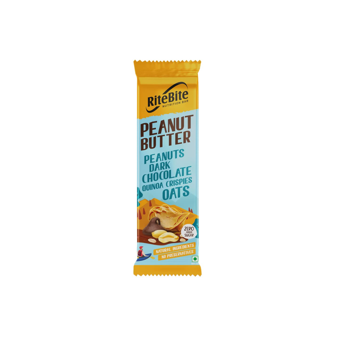 RiteBite Max Protein 4g Protein Bar, Peanut Butter, 40g (Pack of 12)