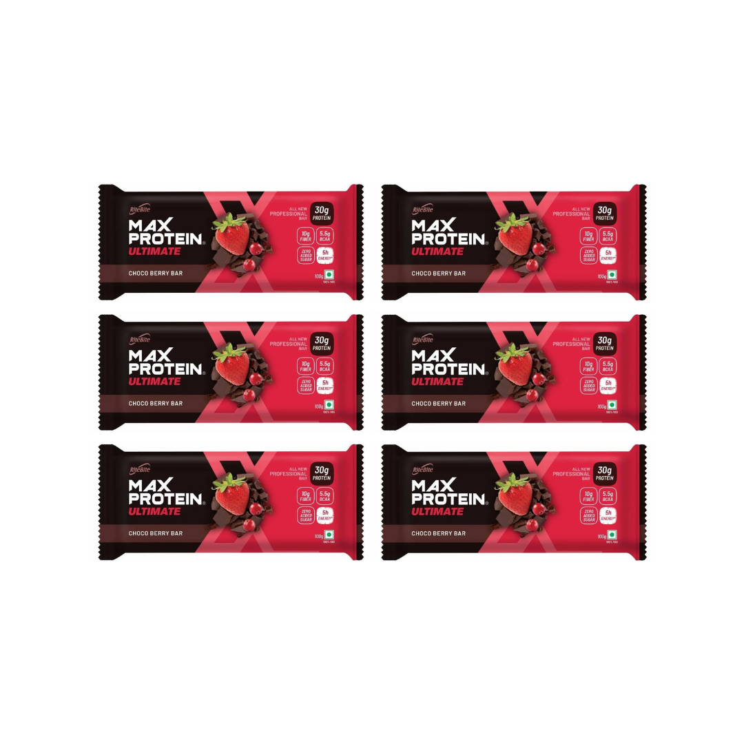 RiteBite Max Protein Ultimate Choco Berry Bar 100g (Pack Of 6)