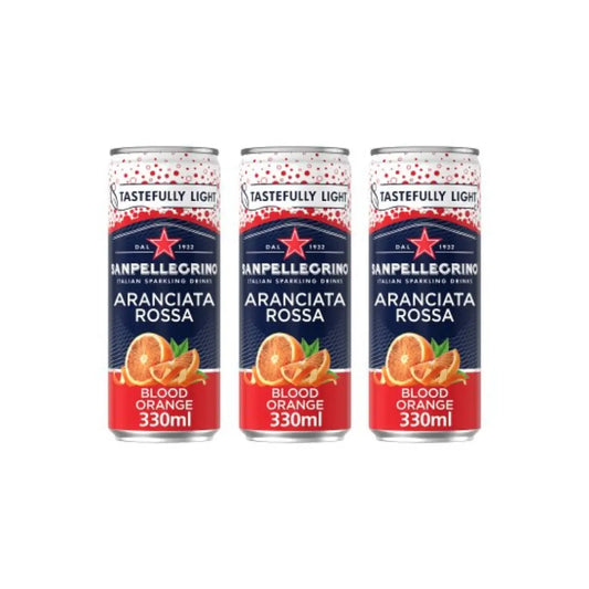 San Pellegrino Aranciata Sparkling Blood Orange Cans 330ml (Pack of 3)
