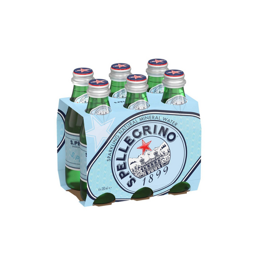 San Pellegrino Carbonated Natural Mineral Water Bottle, 6 X 250 ml (Imported)