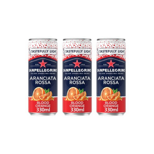 San Pellegrino Aranciata Sparkling Blood Orange Cans 330ml (Pack of 3)