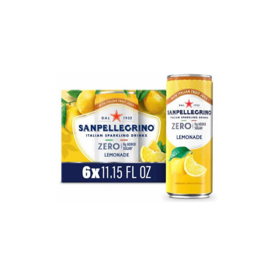 Sanpellegrino Zero Sugar Italian Sparkling Drinks Lemonade, 330ml (Pack of 6)