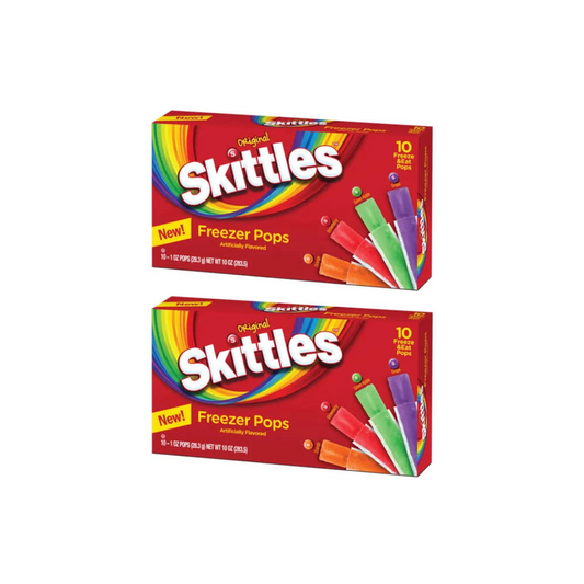 Skittles Freezer Pops, 1.5 oz 10 ct (Pack of 2) (Imported)