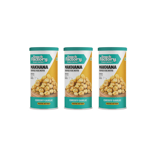 Snack Factory Makhana Can Cheesy Garlic 53g (Pack of 3)