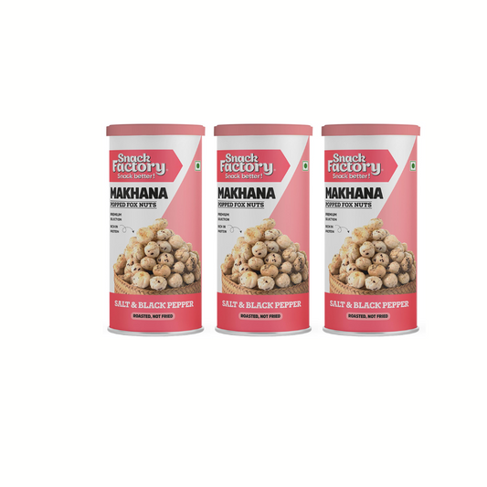 Snack Factory Makhana Salt & Black Pepper, 80gm (Pack of 3)