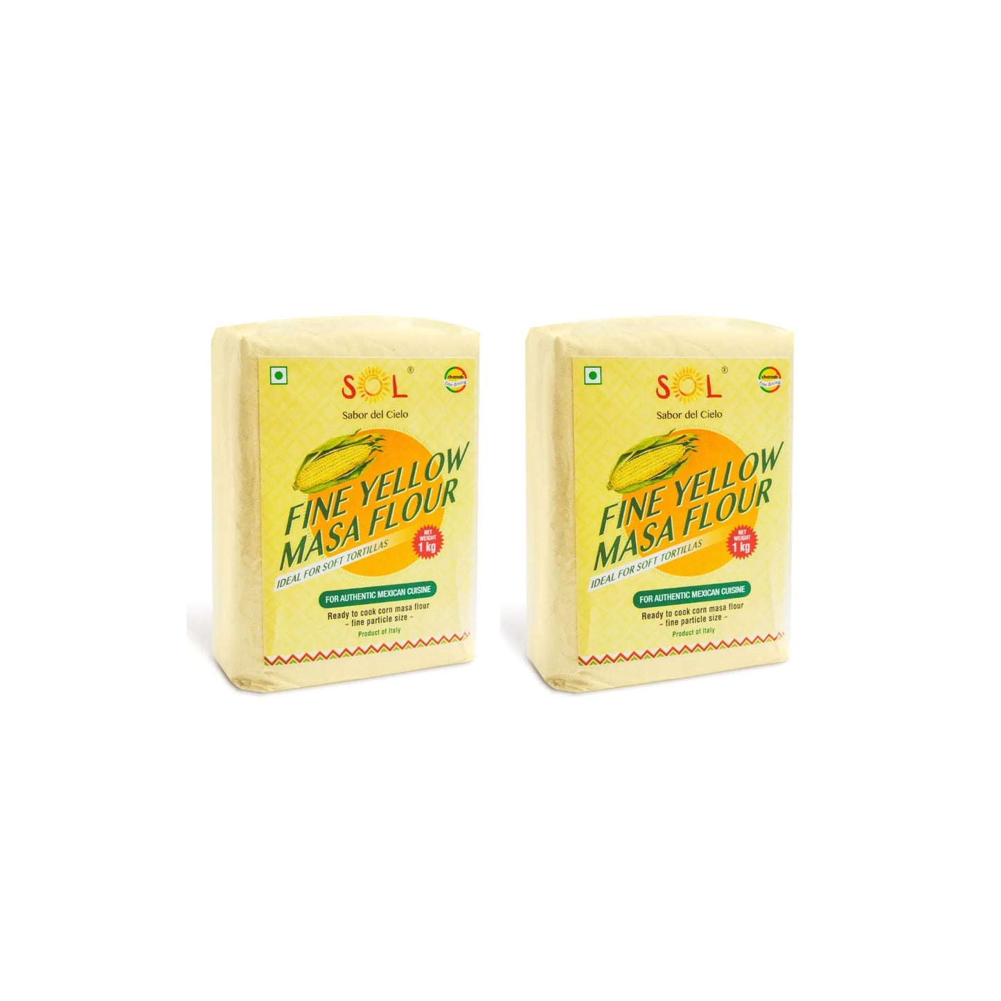 Fine Yellow Masa Flour 1kg SOL corn flour for tortillas tacos and Mexican cooking