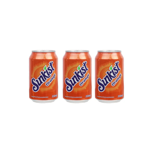 Sunkist Orange Soda drink Imported 330ml (Pack of 3)