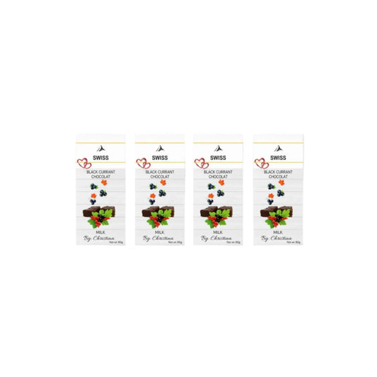 Swiss Black Currant Chocolate Bar 80g Pack of 4 – Rich Fruity Swiss Chocolate
