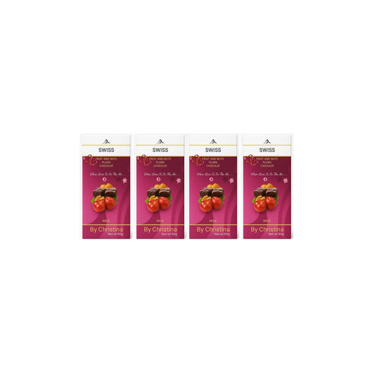 Swiss Fruit Nuts Plums Chocolate Bar 80g Pack of 4