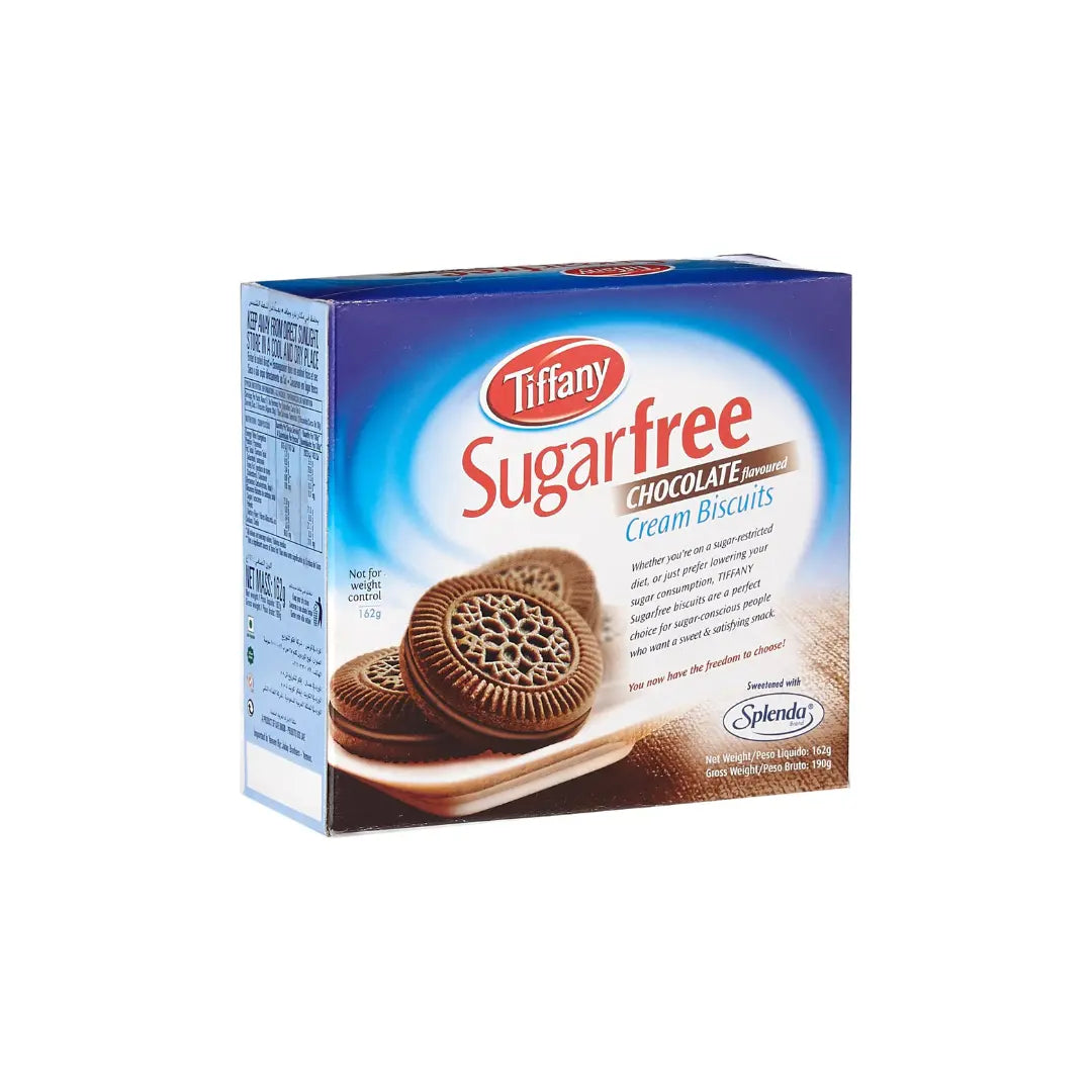 Tiffany Biscuits Sugar-Free Chocolate Flavored Cream Sandwich Biscuits 162gms