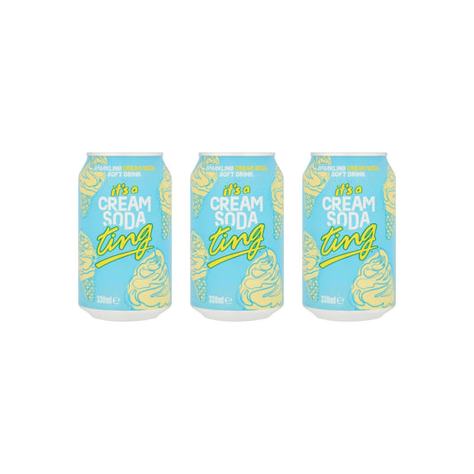 Ting Cream Soda Carbonated Vanilla Drink 330ml (Pack of 3)