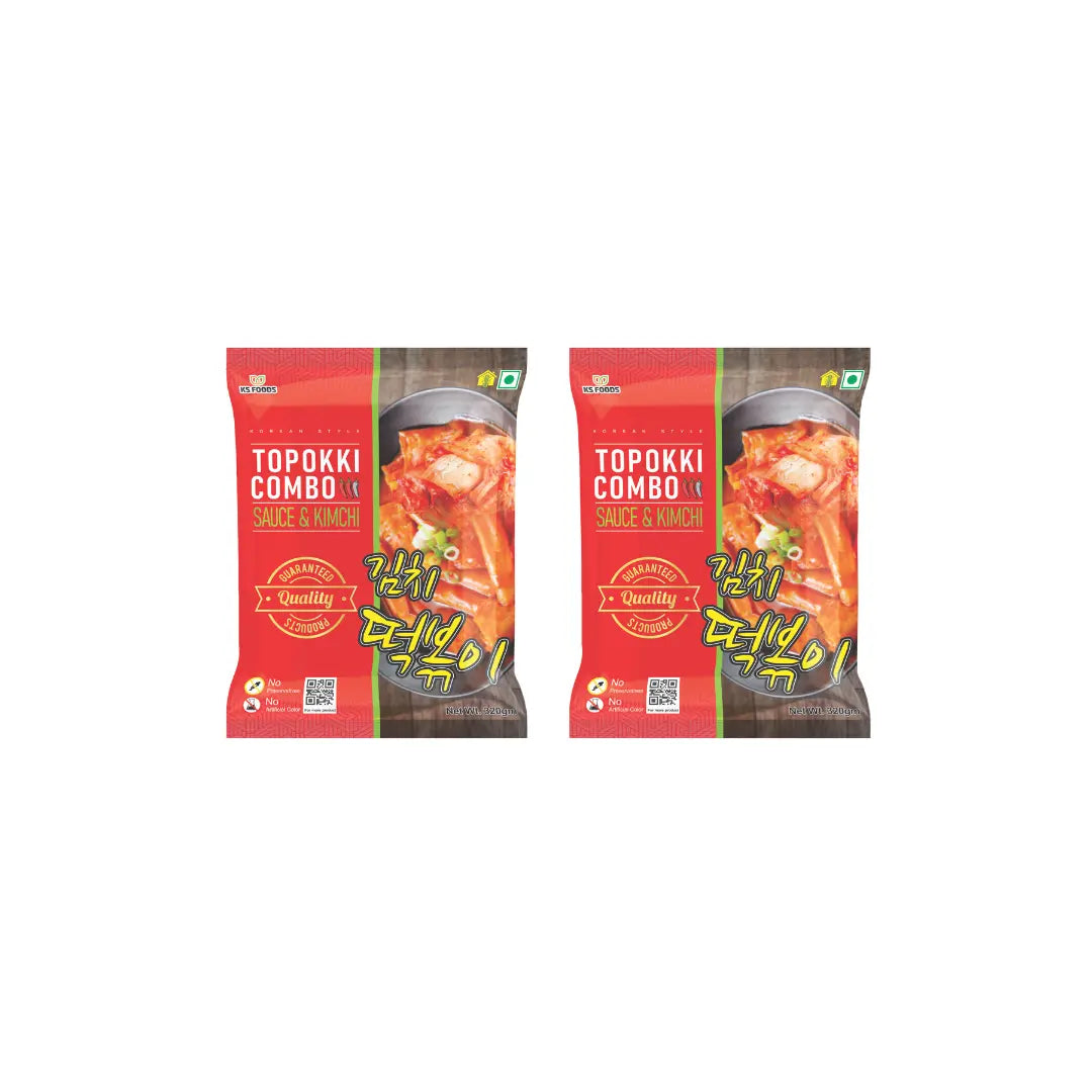 Toppoki Pack Topokki Combo Sauce And Kimchi 320g (Pack of 2)