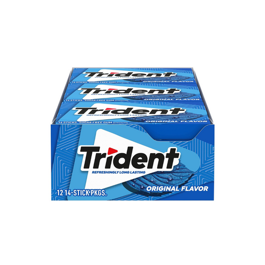 Trident Sugar free Original Flavored, 14 Sticks 26g Full Box 