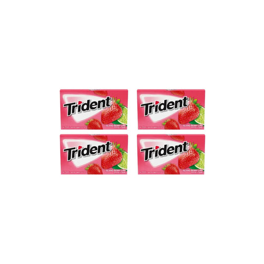 Trident Island Berry Lime Sugar free Gum 14sticks (Pack of 4)