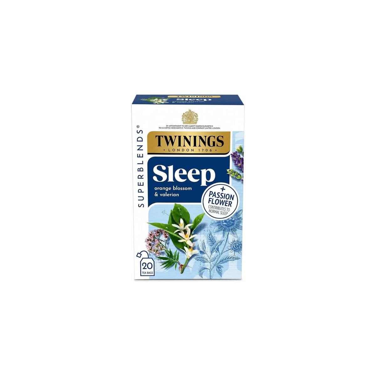 Twinings Superblends Sleep Orange Blossom & Valerian Tea – 20 Tea Bags