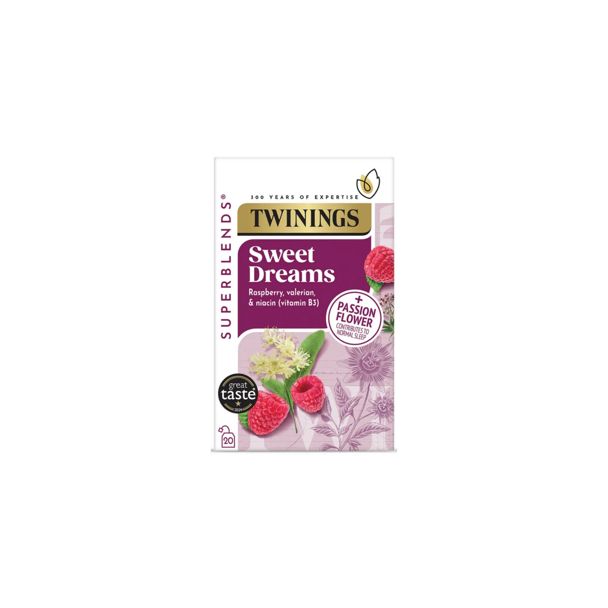Twinings Superblends Sweet Dreams Raspberry & Valerian Tea – 20 Tea Bags