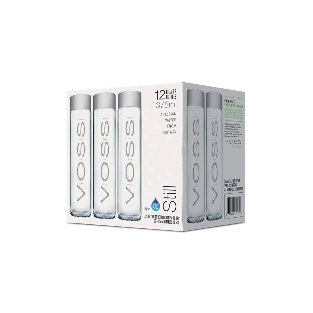 voss still water 375ml pack of 12 glass bottles premium imported water