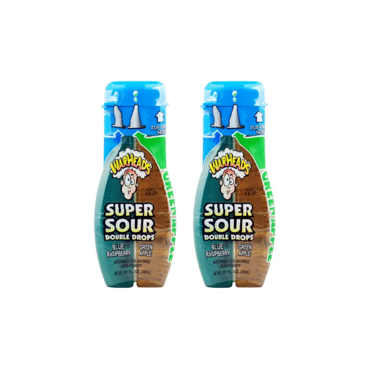 Warheads Super Sour Blue Raspberry and Green Apple Double Drops, 30ml (Pack of 2)