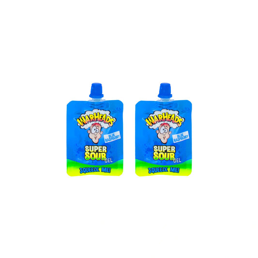 Warheads Blue Raspberry Super Sour Gel, Squeeze Pouch, 20g, Pack of 2