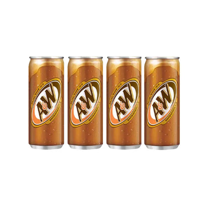 A&W Root Beer Rasa Sarsaparilla 330ml pack of 4 imported soft drink cans