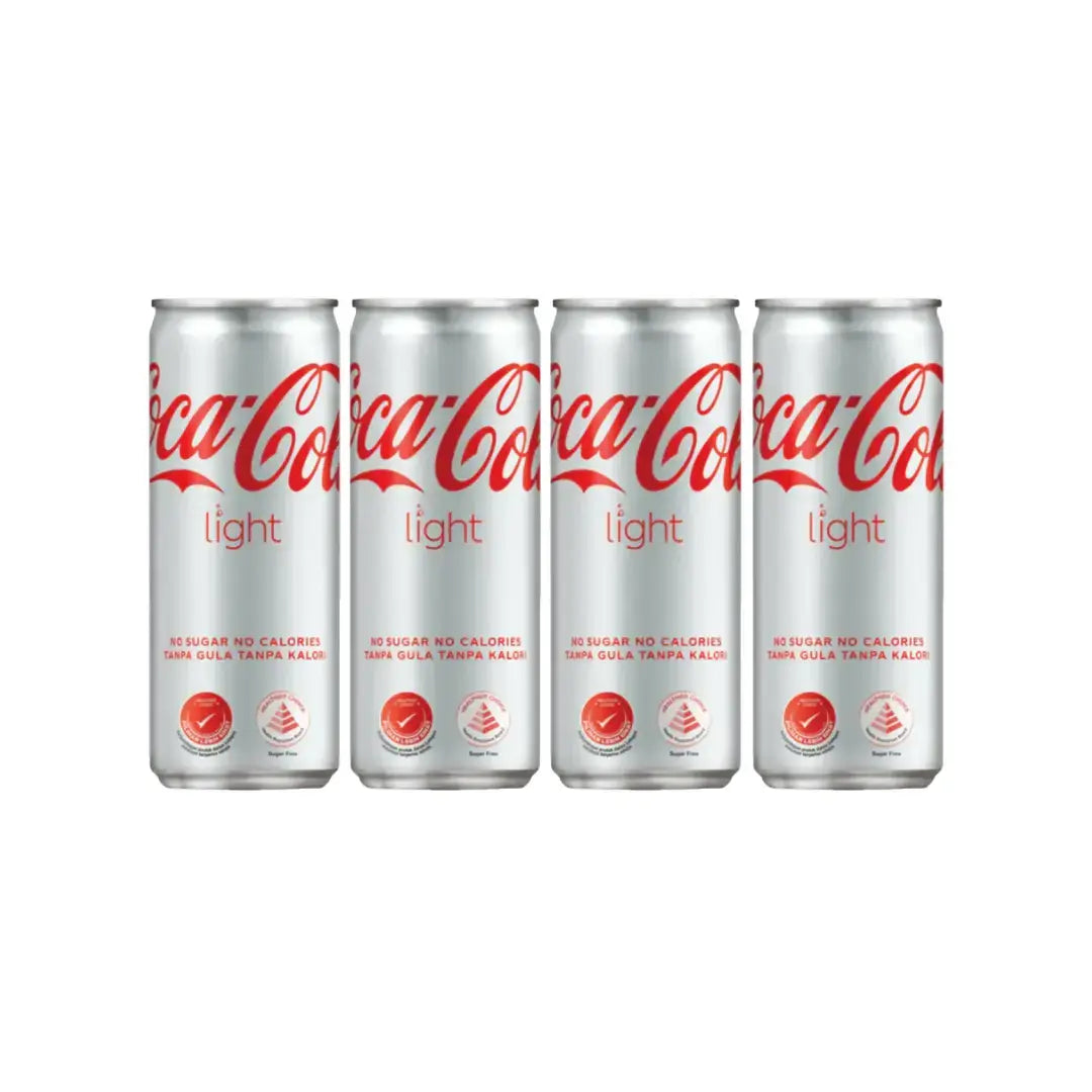 Coca Cola Light 330ml pack of 4 zero sugar soft drink cans