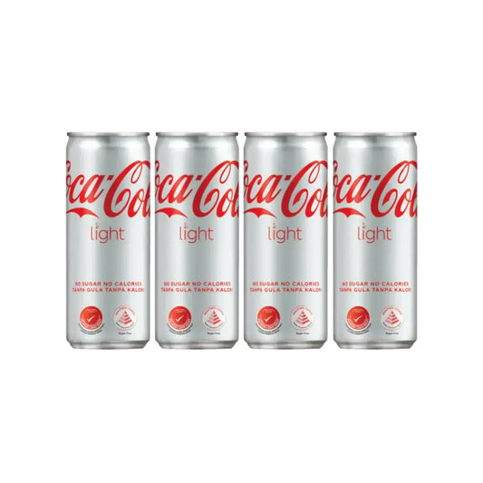 Coca Cola Light 330ml pack of 4 zero sugar soft drink cans