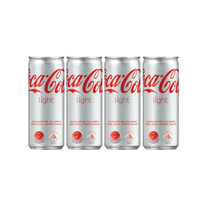 Coca Cola Light 330ml pack of 4 zero sugar soft drink cans