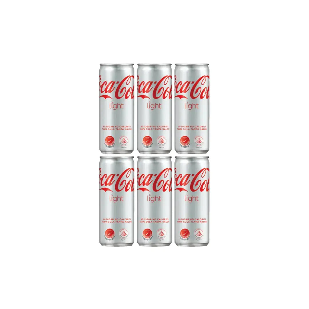 Coca Cola Light 330ml pack of 6 diet soft drink zero sugar cans