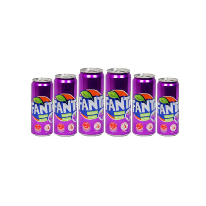 Fanta Grape Can 330ml pack of 6 grape flavored soda cans