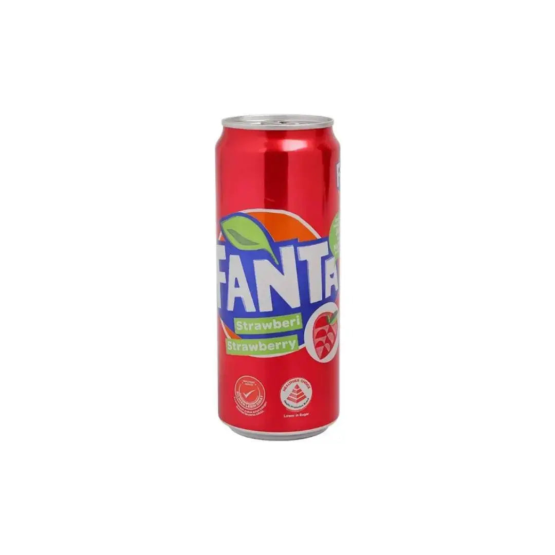 Fanta Strawberry Can 330ml fruity strawberry flavored soft drink