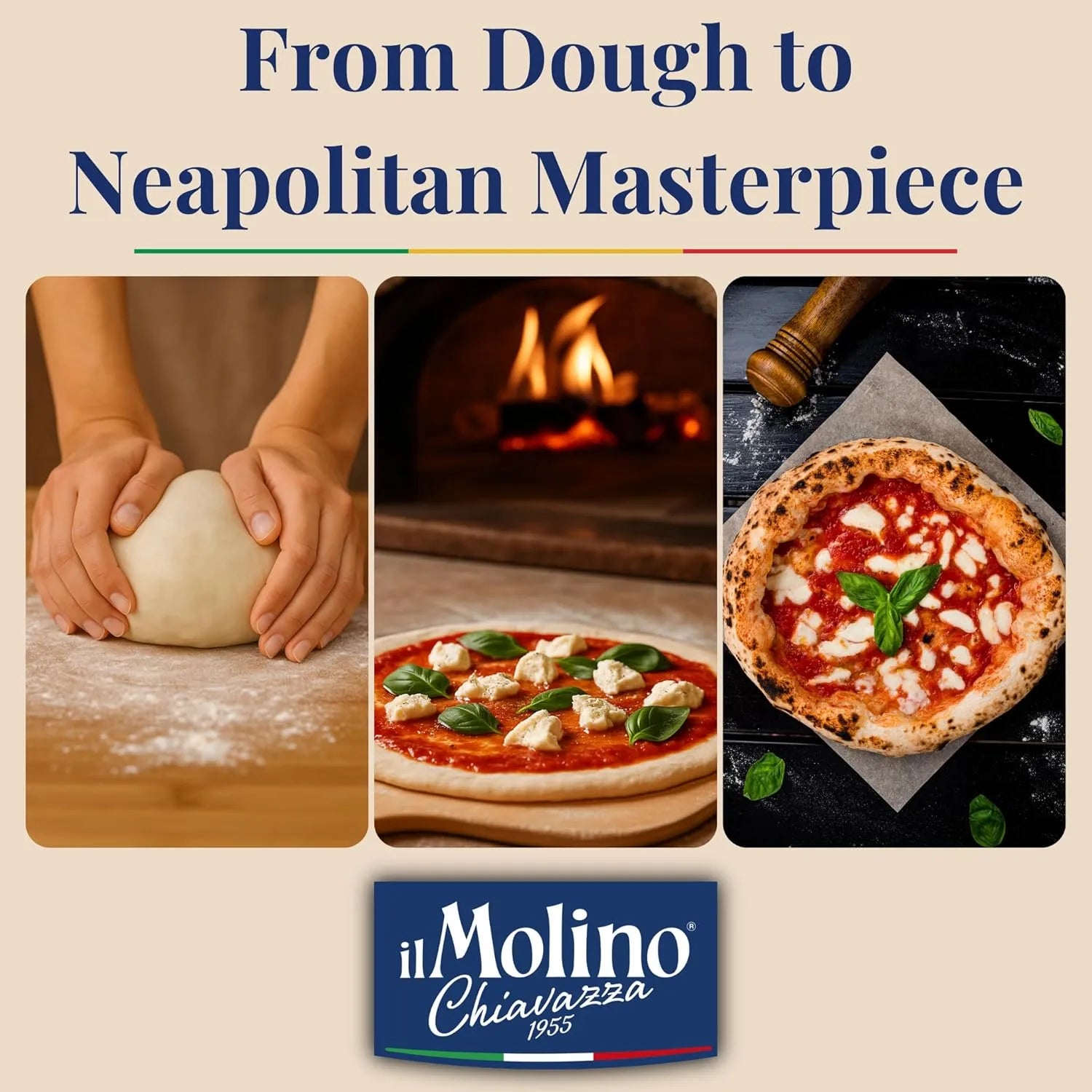 Il Molino Chiavazza Farina 00 Flour 1kg pack of 2 Italian pizza flour for baking