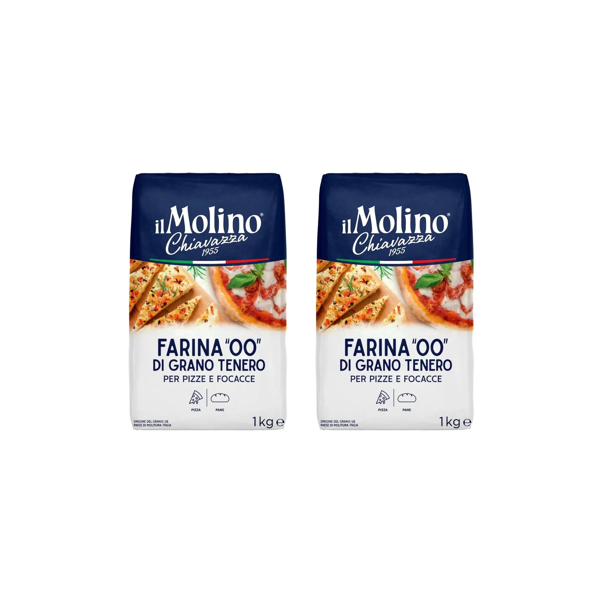 Il Molino Chiavazza Farina 00 Flour 1kg pack of 2 Italian pizza flour for baking