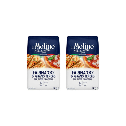 Il Molino Chiavazza Farina 00 Flour 1kg pack of 2 Italian pizza flour for baking