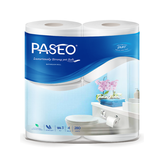luckystore bathroom essentials Paseo Bathroom roll 4 rolls 3 ply (Plain) (Imported)