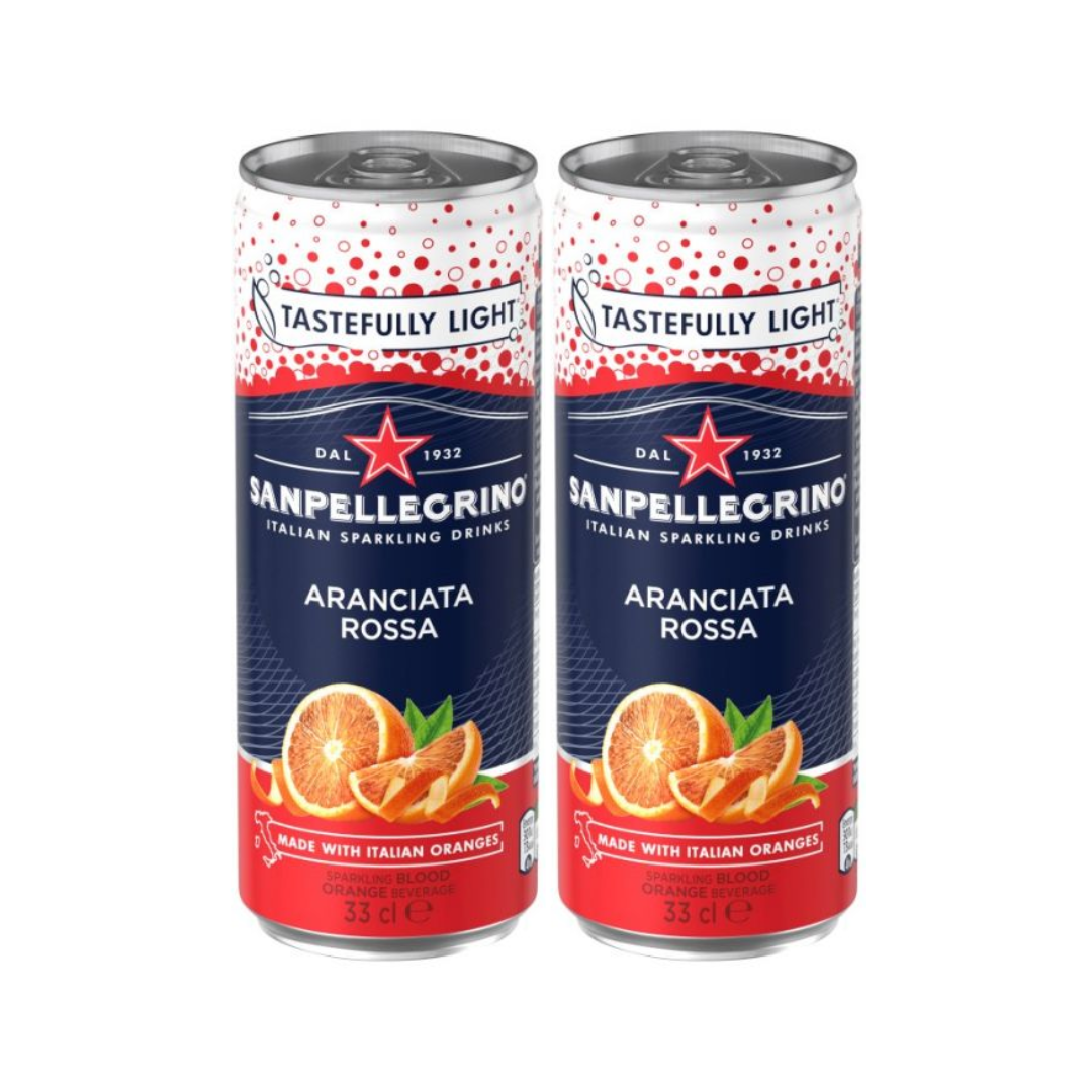 luckystore Beverages > Imported Beverages San Pellegrino Aranciata Rossa Sparkling Blood Orange Cans, 2 x  330 ml