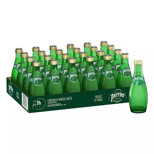 luckystore Beverages > Mineral Water > New Arrivals > Imported Beverages Perrier Carbonated Sparkling Mineral Water Bottle 330ml, imported (Pack of 24)