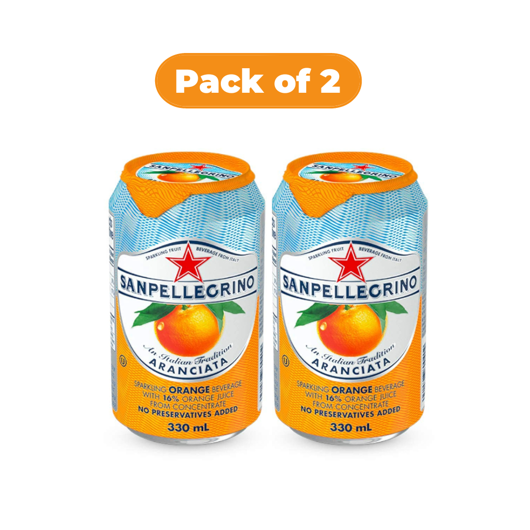 luckystore Beverages > New Arrivals > Imported Beverages Sanpellegrino, Aranciata Sparkling Orange 330ml (pack of 2)