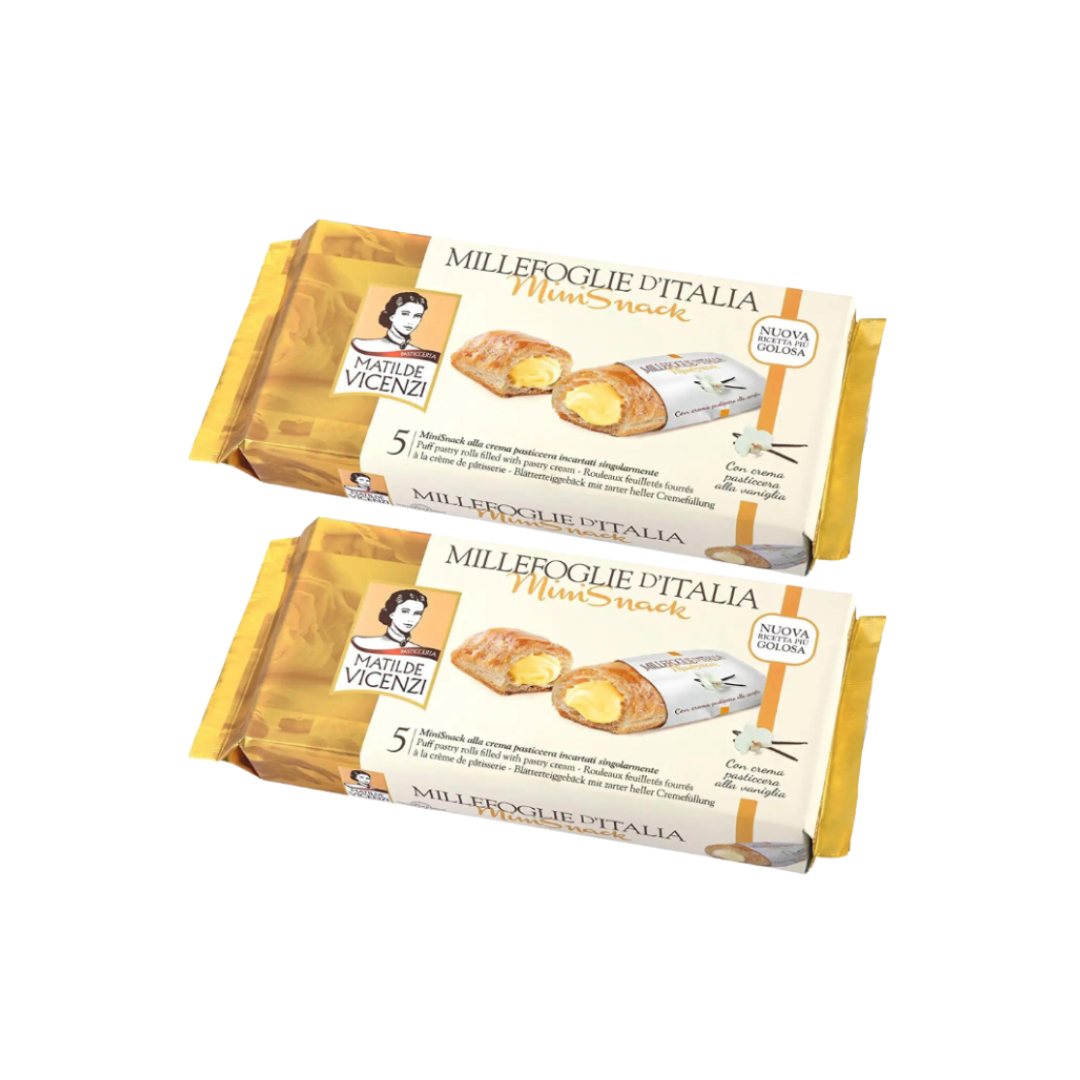 luckystore Biscuits & Cookies Matilde Vicenzi Millefoglie D'Italia Mini Snack 125g (PACK OF 2)