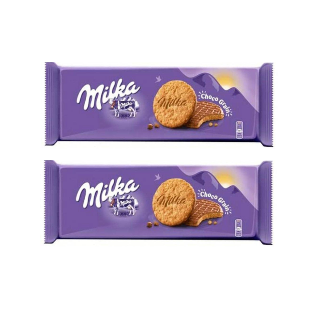 luckystore Biscuits & Cookies Milka Choco Grain Biscuits Pouch, 126g (Pack of 2)